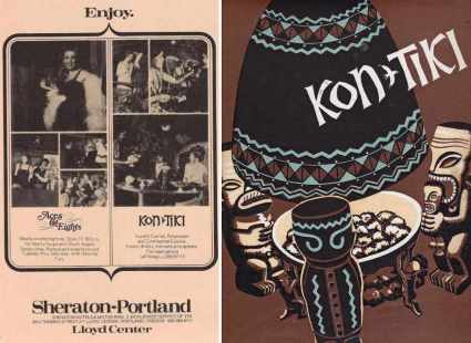 Vintage Kon Tiki ad and menu cover