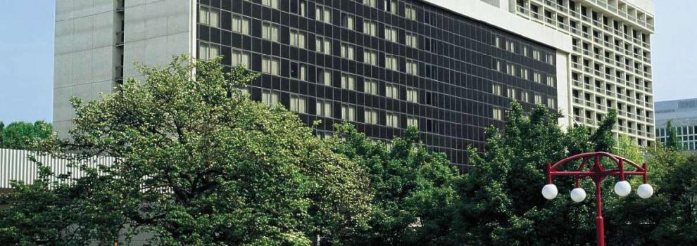Exterior view of the DoubleTree hotel.