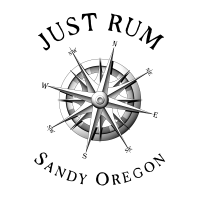 Just Rum logo with a compass rose and the words Sandy Oregon