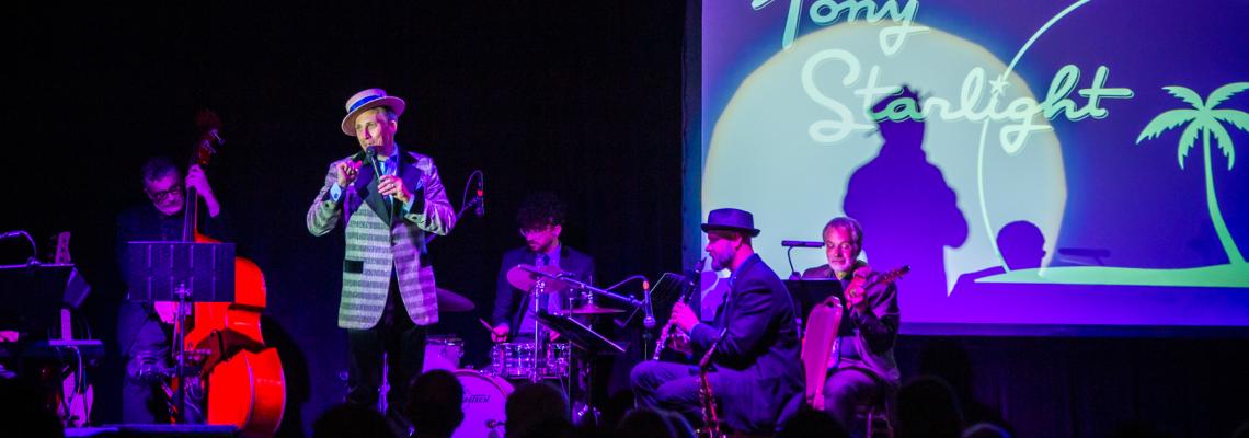 Tony Starlight headlines the Saturday night show at Tiki Kon: Pageant of the Pacific in 2019